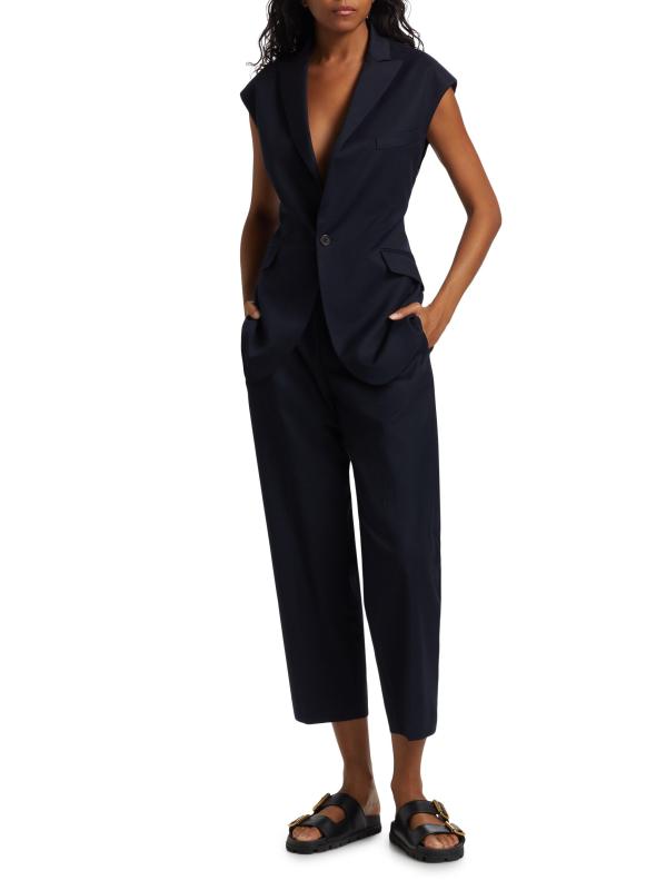 #7: جاكيت Missing Blazer بفتحة من الخلف وأكمام قصيرة - أزرق داكن