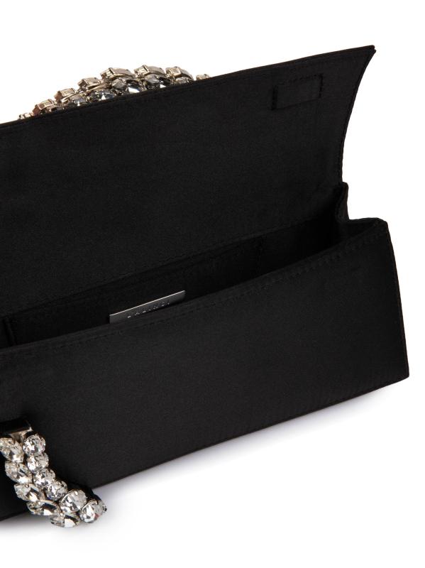 #5: حقيبة كارما من الساتان بمقبض مزخرف - أسود