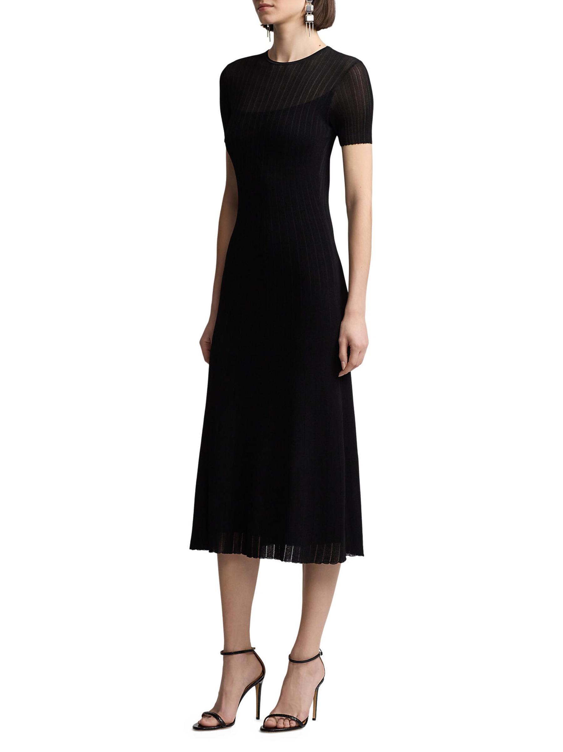 送料関税無【LAUREN RALPH LAUREN】STRIPED COCKTAIL DRESS Lauren Ralph Lauren Striped Crinkle Georgette One-Shoulder