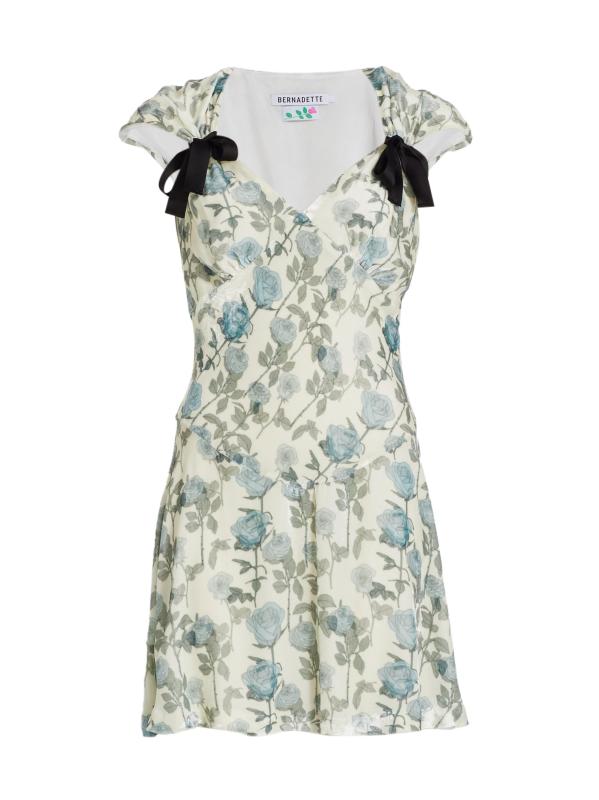 فستان جولييت فلورال فيلفيت قصير