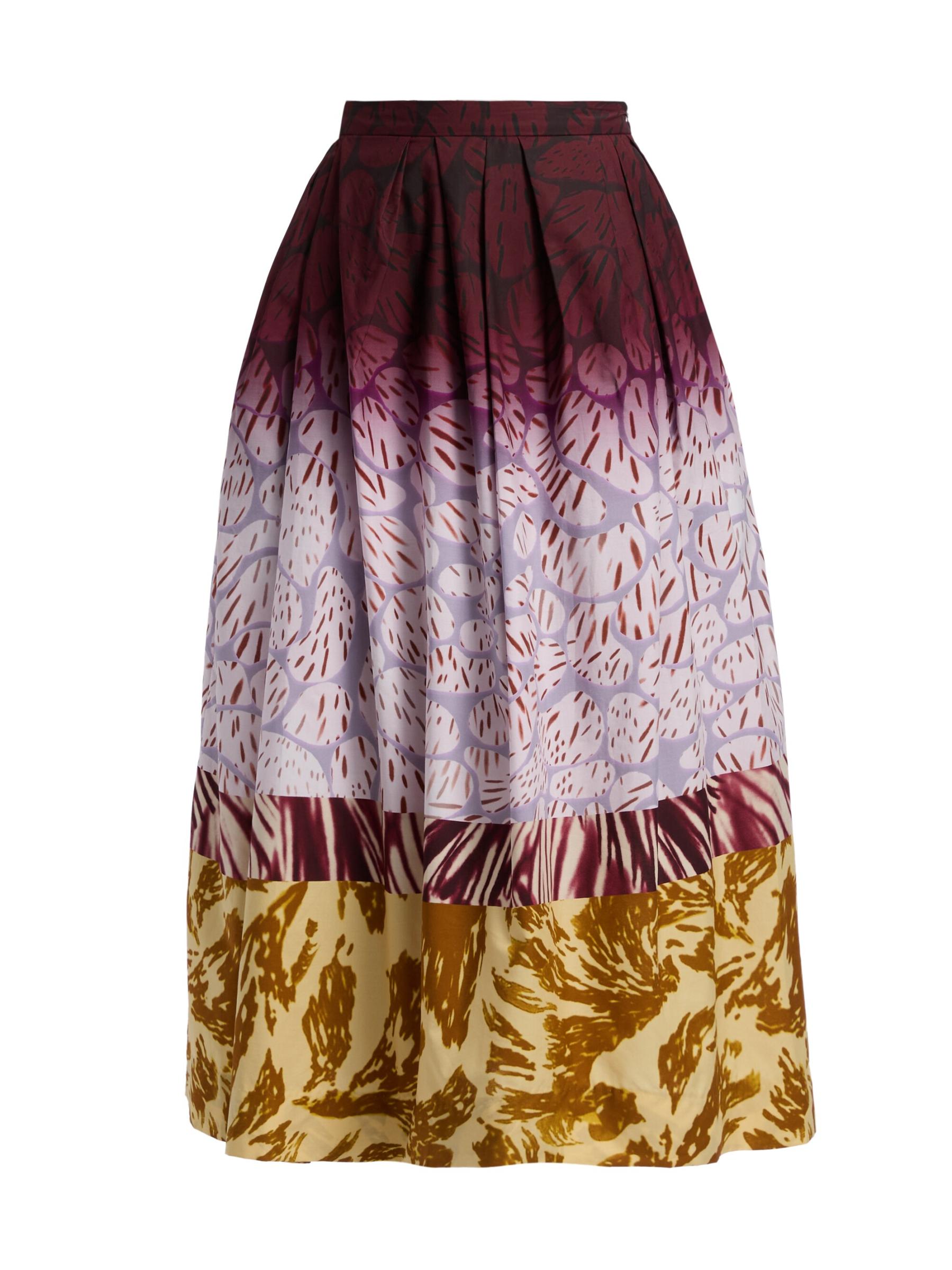 【Dries Van Noten】ミディスカート Dries Van Noten - ディップ・ダイ・プリント・コットン・ミディ
