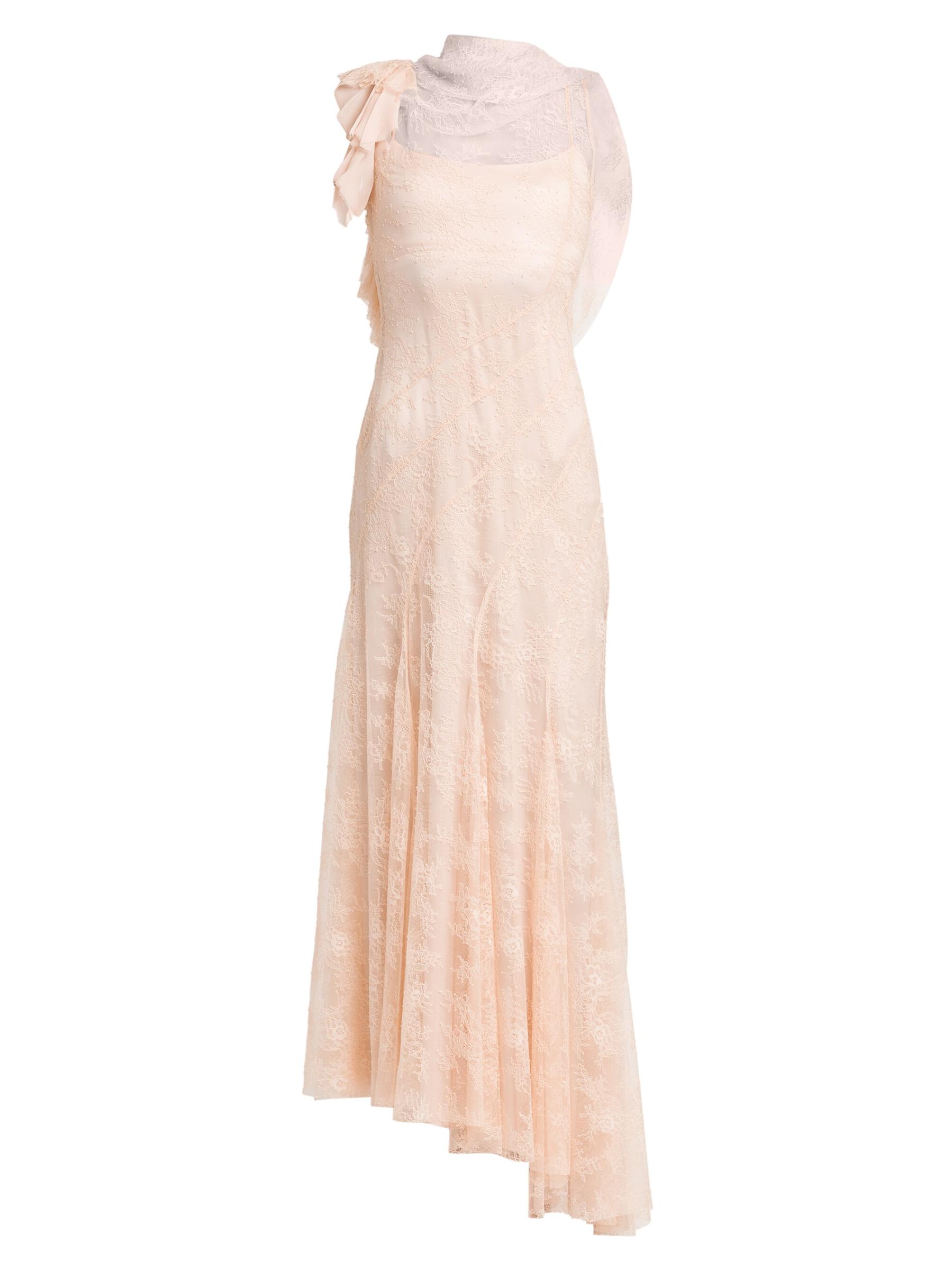ワンピース A FERRETTI Dress with lace profile Rosso Alberta Ferretti Lace mid-length dress