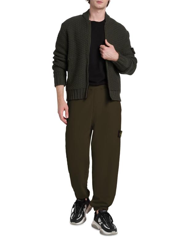 #7: كارديغان من الصوف بسحّاب أمامي - أخضر عسكري