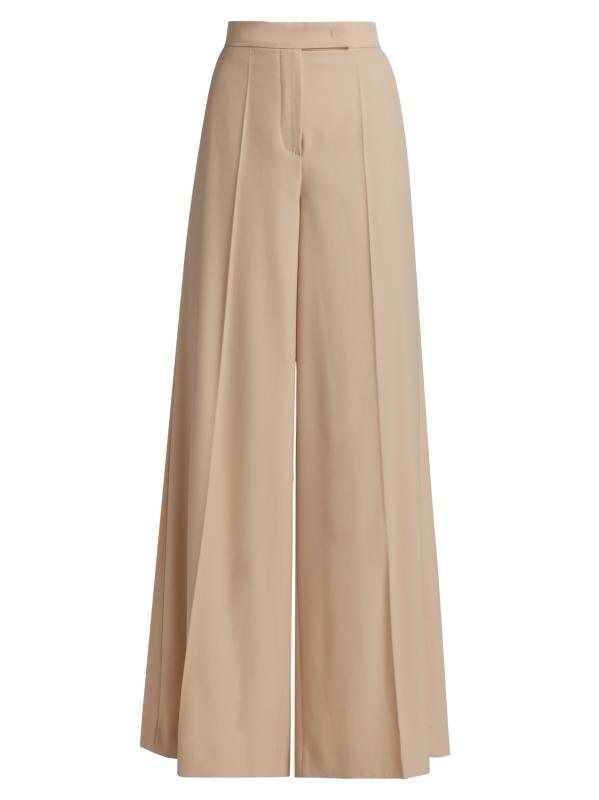 パンツ Max Mara NINFA PANTS Gabardine wool trousers, camel | 