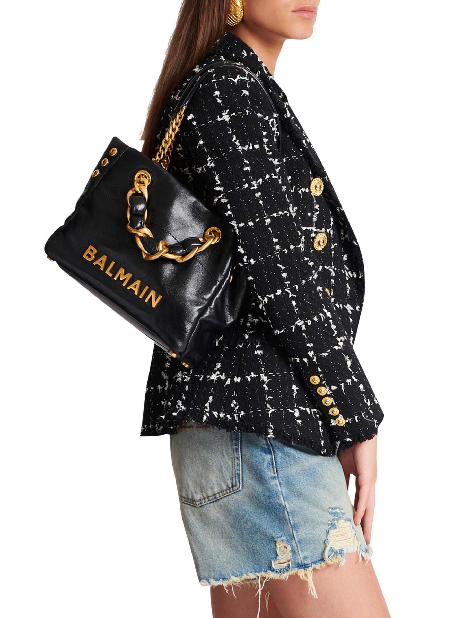 【Balmain】 バルマン 1945 ソフトカバスリンクルレザーバッグ Balmain - 1945 ソフトカバスリンクルレザーバッグ をオンライン