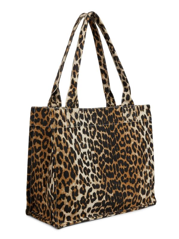 #3: حقيبة تسوق كبيرة بشعار جلد الفهد - نمر