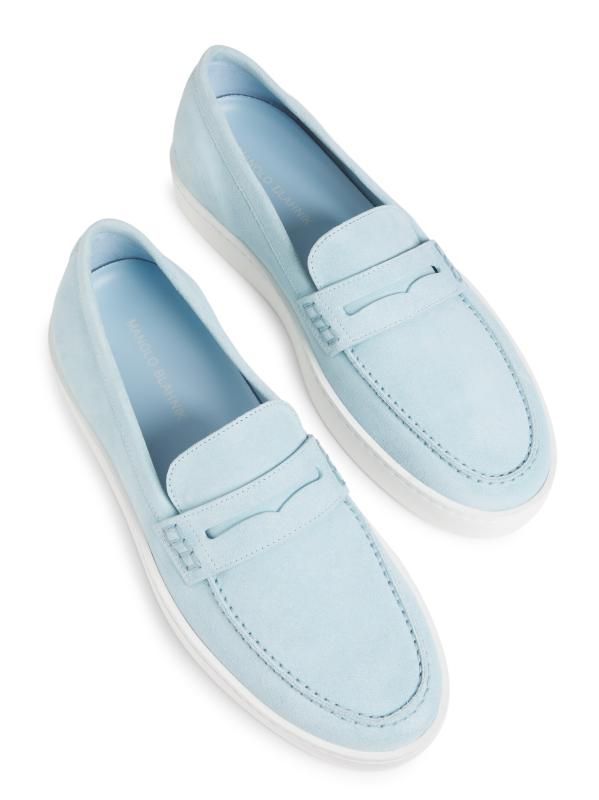 送料込/関税込■Manolo Blahnik■Ellis レザーローファー Manolo Blahnik Ellis レザーローファー | ブルー | FARFETCH JP