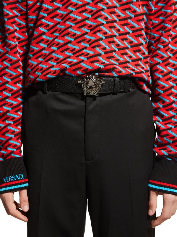 #2: حزام ميدوسا الجلدي بمشبك - أسود