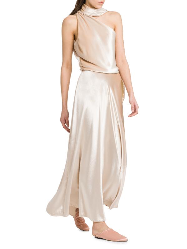ワンピース A FERRETTI ONE-SHOULDER DRESS IN VELVET Glossy velvet one-shoulder dress with extra fabric | Alberta