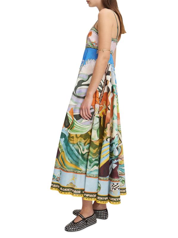 #3: فستان ماكسي من الكتان من لاكي بيس - متعدد