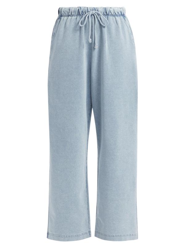 بنطال برباط من مزيج القطن القابل للتمدد