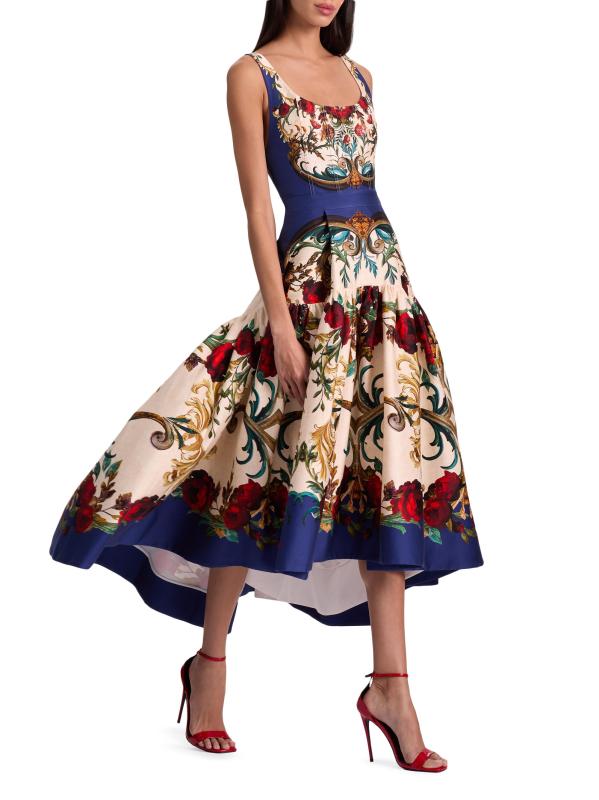 #5: فستان ديانا فلورال بوستير لحفل الكوكتيل - وردة مذهبة