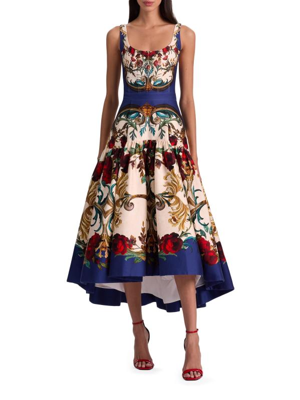 #2: فستان ديانا فلورال بوستير لحفل الكوكتيل - وردة مذهبة