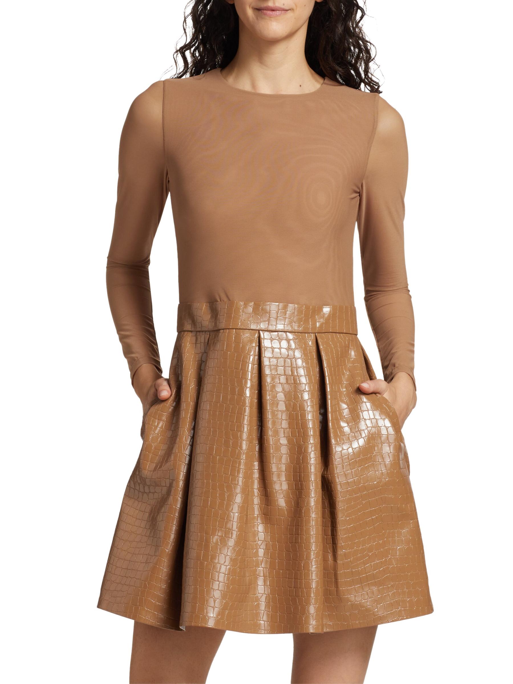 Shop Alice + Olivia - Chara Faux Leather Minidress | Saks