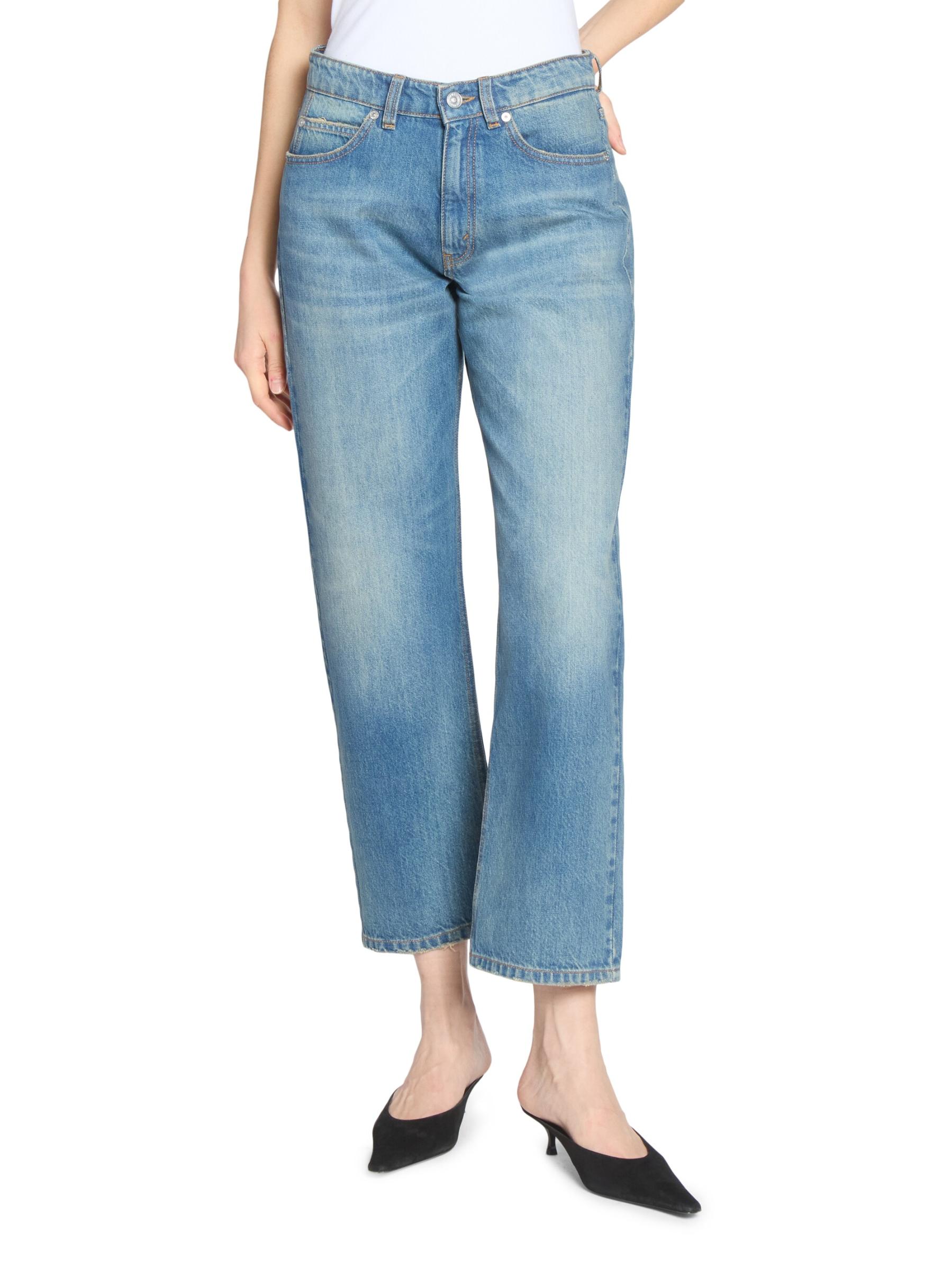 ボトムスその他 Victoria Beckham Bearnie jeans in faded blue Shop Victoria Beckham - Bernie Mid-Rise Straight-Leg Crop