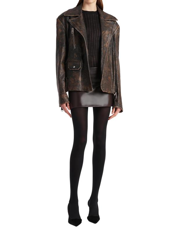 #6: تنورة قصيرة من الجلد النفاث - طين