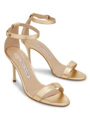 【Manolo Blahnik】『Chaos90 』メタリックレザー サンダル MANOLO BLAHNIK Chaos 90 metallic leather sandals | NET-A-PORTER