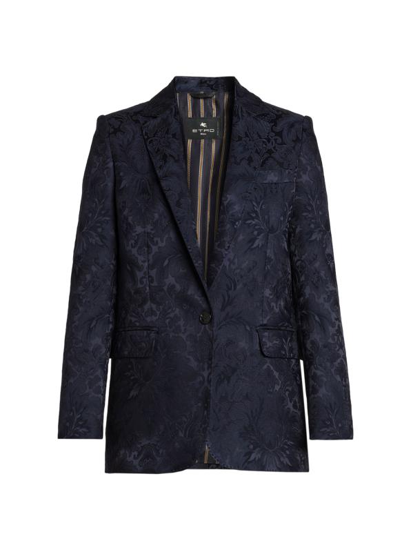 ETRO フラワーボタン コート ブラック ウール 4ボタン ショートコート | Brooks Brothers Japan