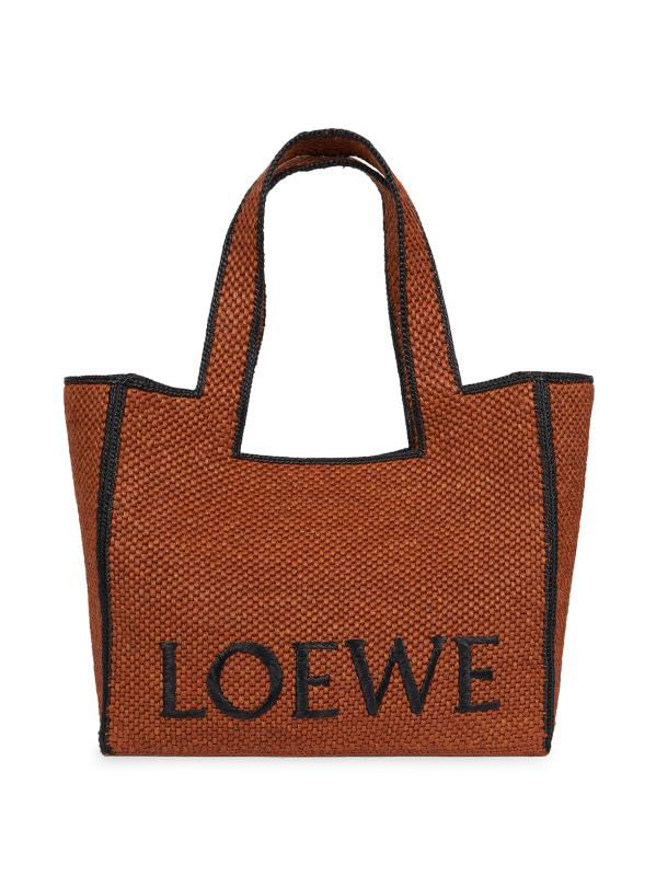 #1: حقيبة رافيا بشعار إيبيزا الكبير من LOEWE x Paula - عسل الذهب