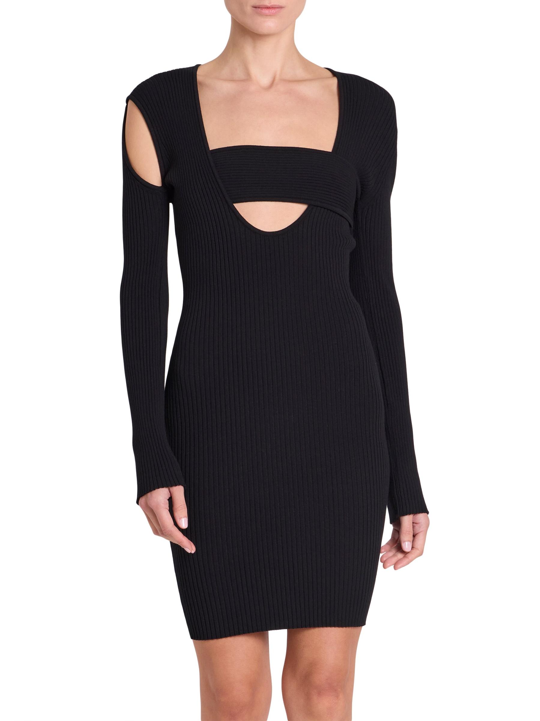 Courrèges クレージュリブニット ミニドレス水玉セットアップ