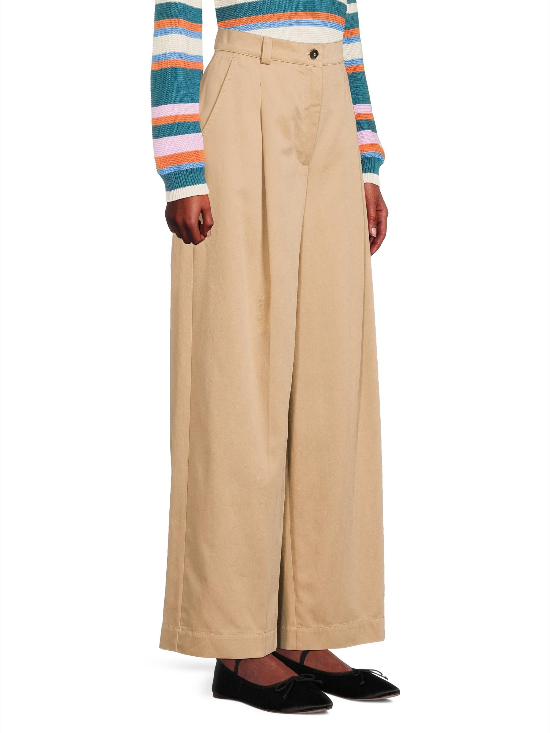 Weekend Max Mara コットンパンツ ワイドパンツ Weekend Max Mara - ネビー・コットン・ワイドパンツ を