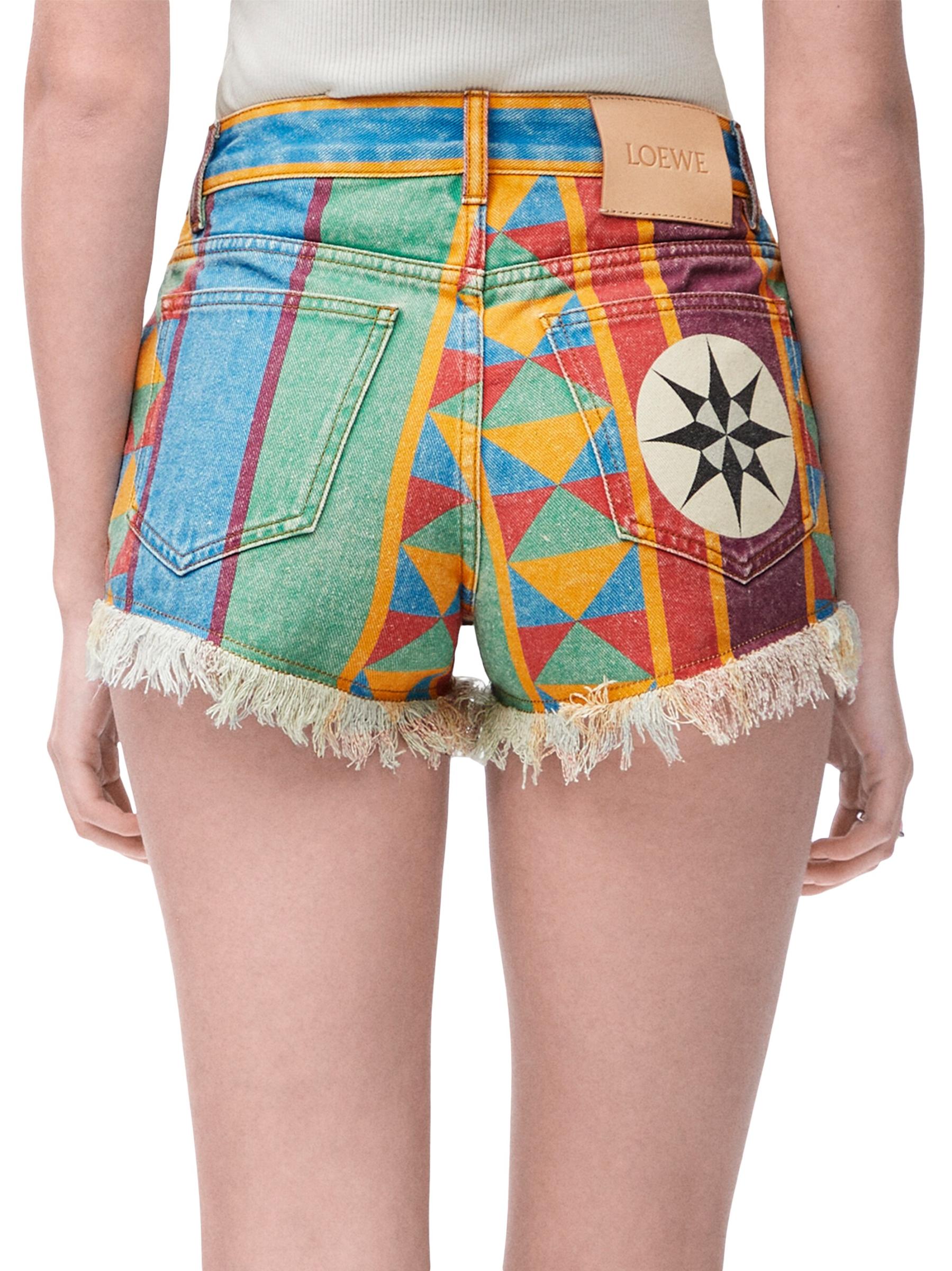 【LOEWE】 Paula's Ibiza printed denim shorts Shop Loewe - LOEWE x Paula's Ibiza Printed Denim Shorts