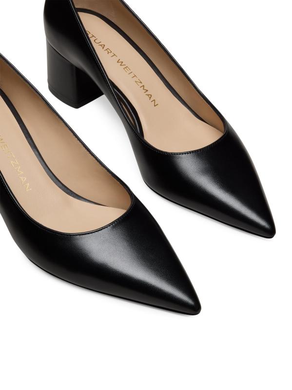 #4: مضخات عالية الكعب مصنوعة من الجلد بقوة 50 مم - أسود