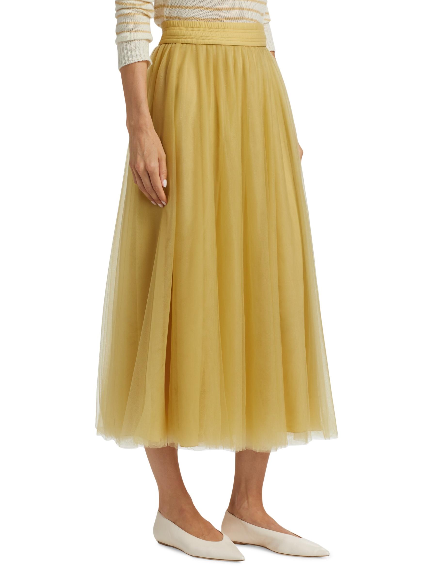スカート FABIANA FILIPPI Woman Skirt Yellow GND265F431D833 780 Shop Fabiana Filippi - Golden Tulle Maxi Skirt | Saks Fifth