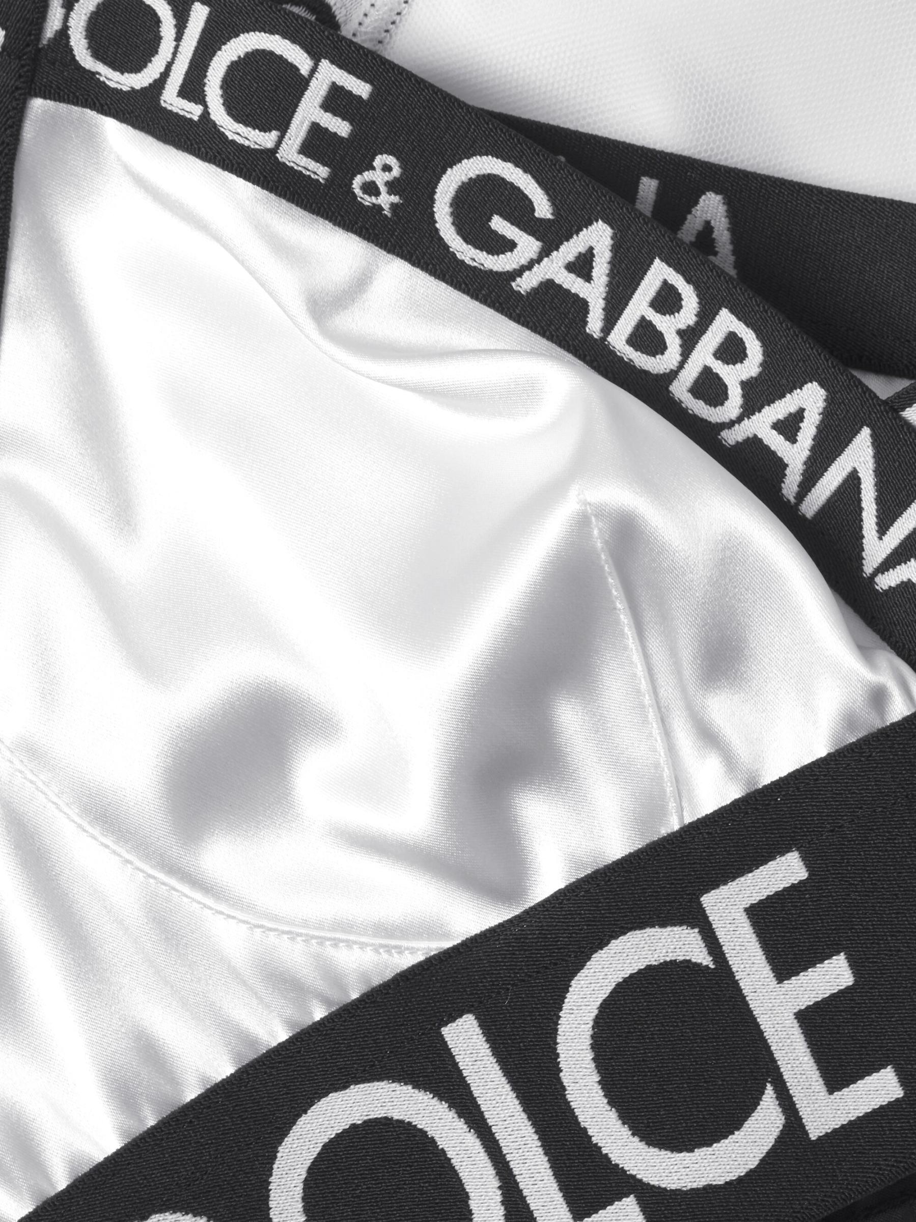 【DOLCE＆GABBANA】ロゴ入り サテン トライアングルブラ DOLCE&GABBANA - サテンロゴ入りトライアングルブラ を