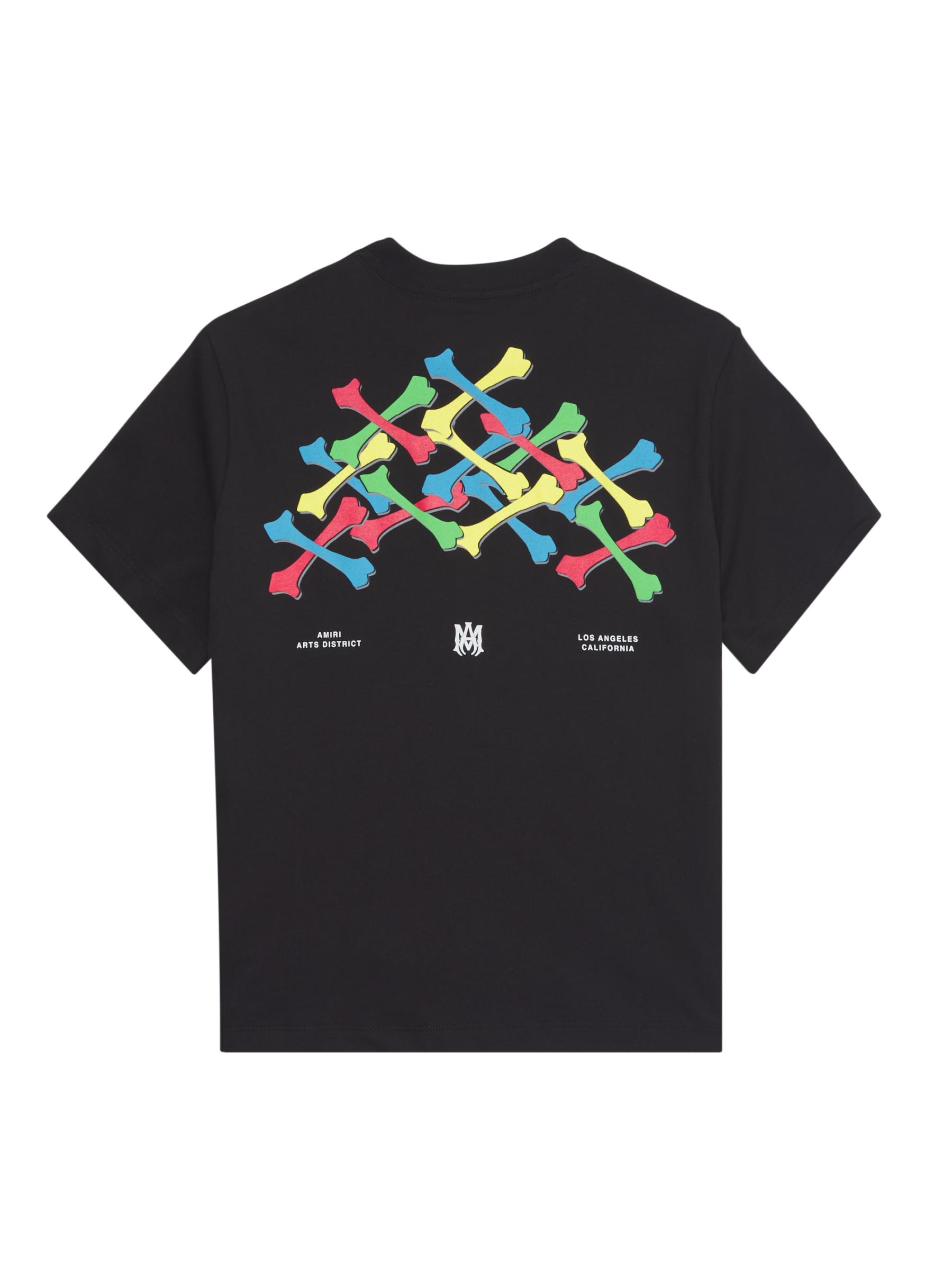 【関送込】AMIRI ボーンズスタックTシャツ AMIRI Bones Stacked Tシャツ | ブラック | FARFETCH JP