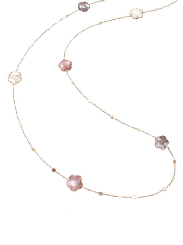 طقم مجوهرات بوكيه لونير من الذهب الوردي عيار 18 قيراط والماس وحجر القمر