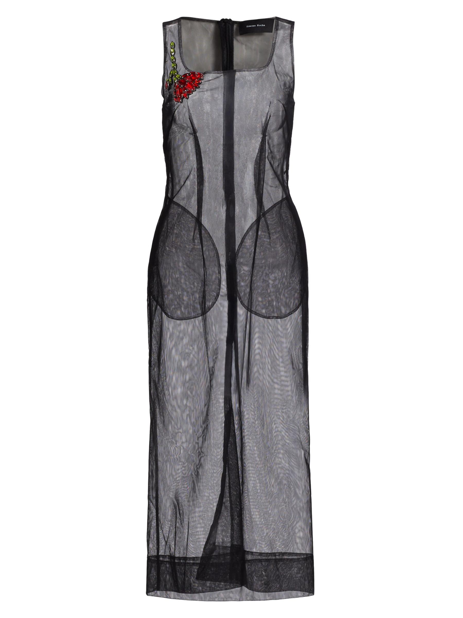 【SIMONE ROCHA】Embellished midi dress Shop Simone Rocha - Embellished Sheer Tulle Midi-Dress
