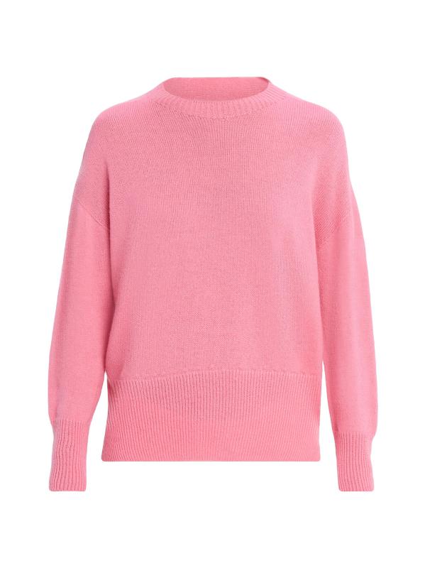 سترة من الكشمير مكتنزة بفتحة رقبة مستديرة