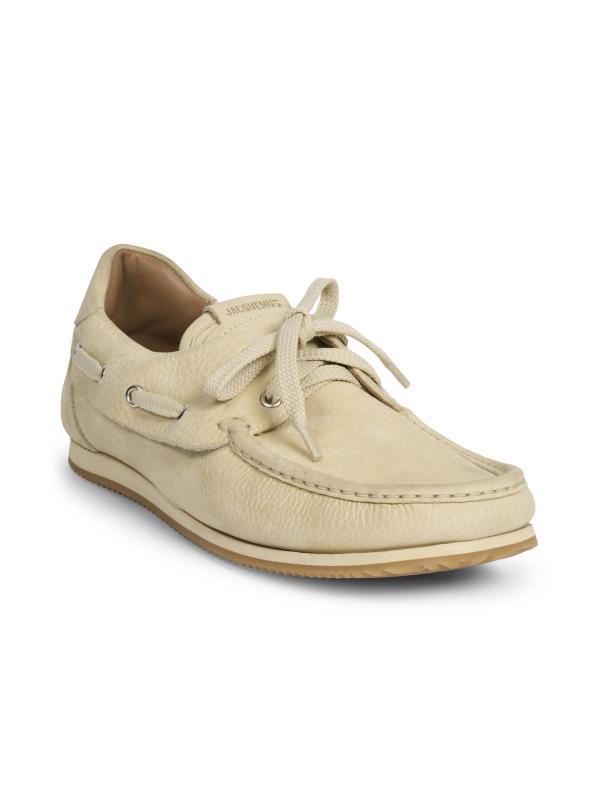 Shop Jacquemus - Les Batto Leather Boat Shoes | Saks Fifth