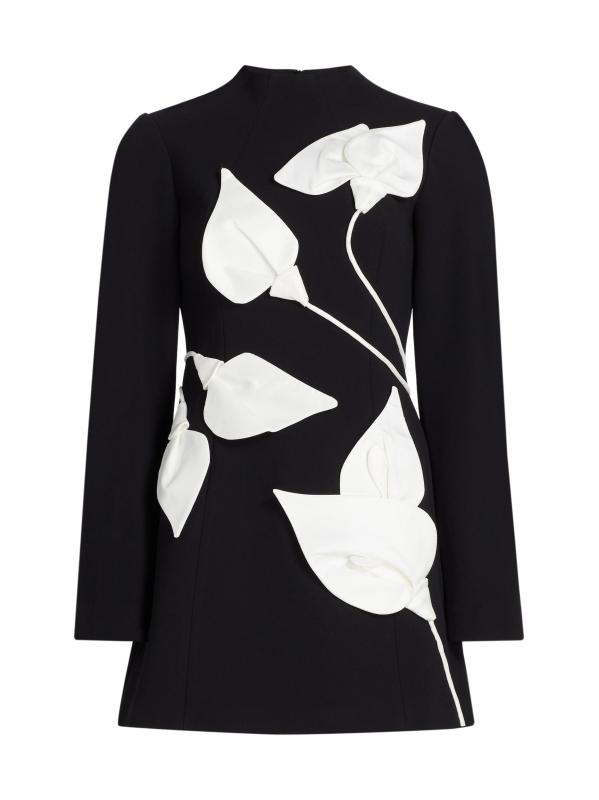 فستان قصير بأكمام طويلة مزين بالزهور من Kadence