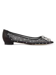 ★関税込★ MANOLO BLAHNIK ドット メッシュ バレエフラット Manolo Blahnik - ハンギシ ドット装飾バレエフラット を