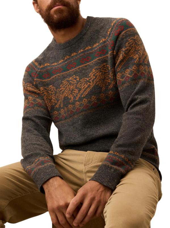 #3: سترة برقبة مستديرة من مزيج الصوف بتأثير دونيجال - معرض ساحل الفحم