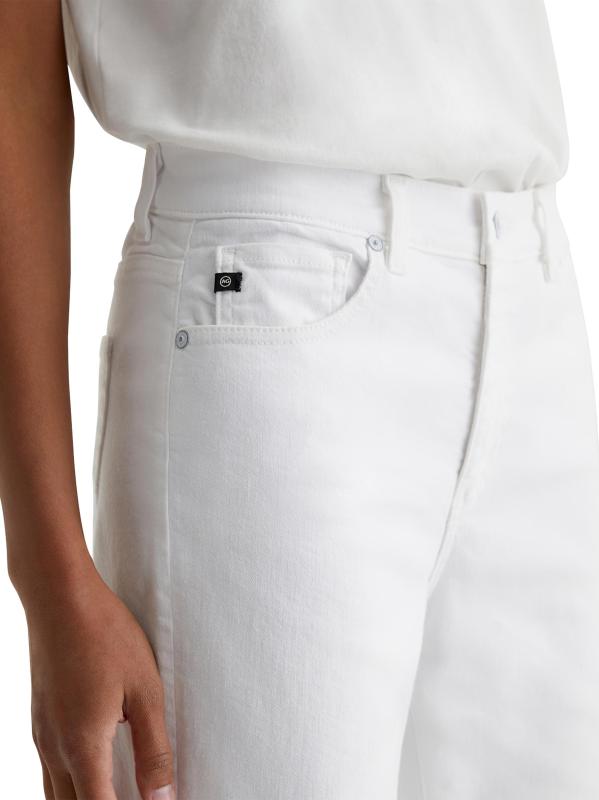 #4: بنطال جينز قصير قصير قابل للتمدد بخصر متوسط من برينلي - أبيض