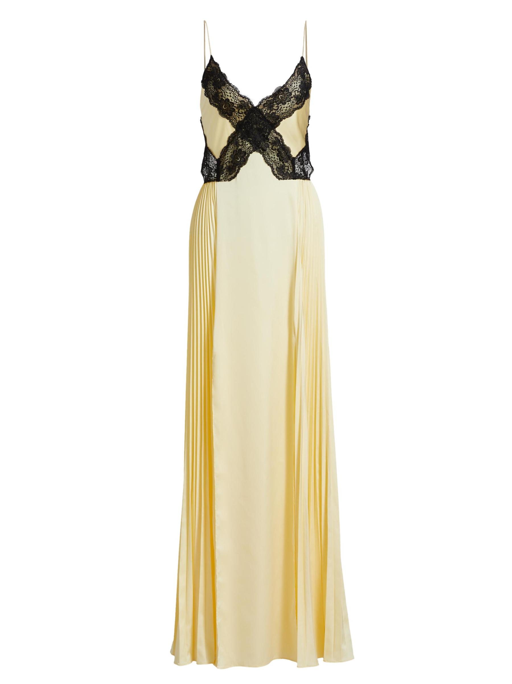 Self-Portrait - サテン・レース・マキシ・ドレス をオンライン Self-Portrait - サテン・レース・マキシ・ドレス をオンライン