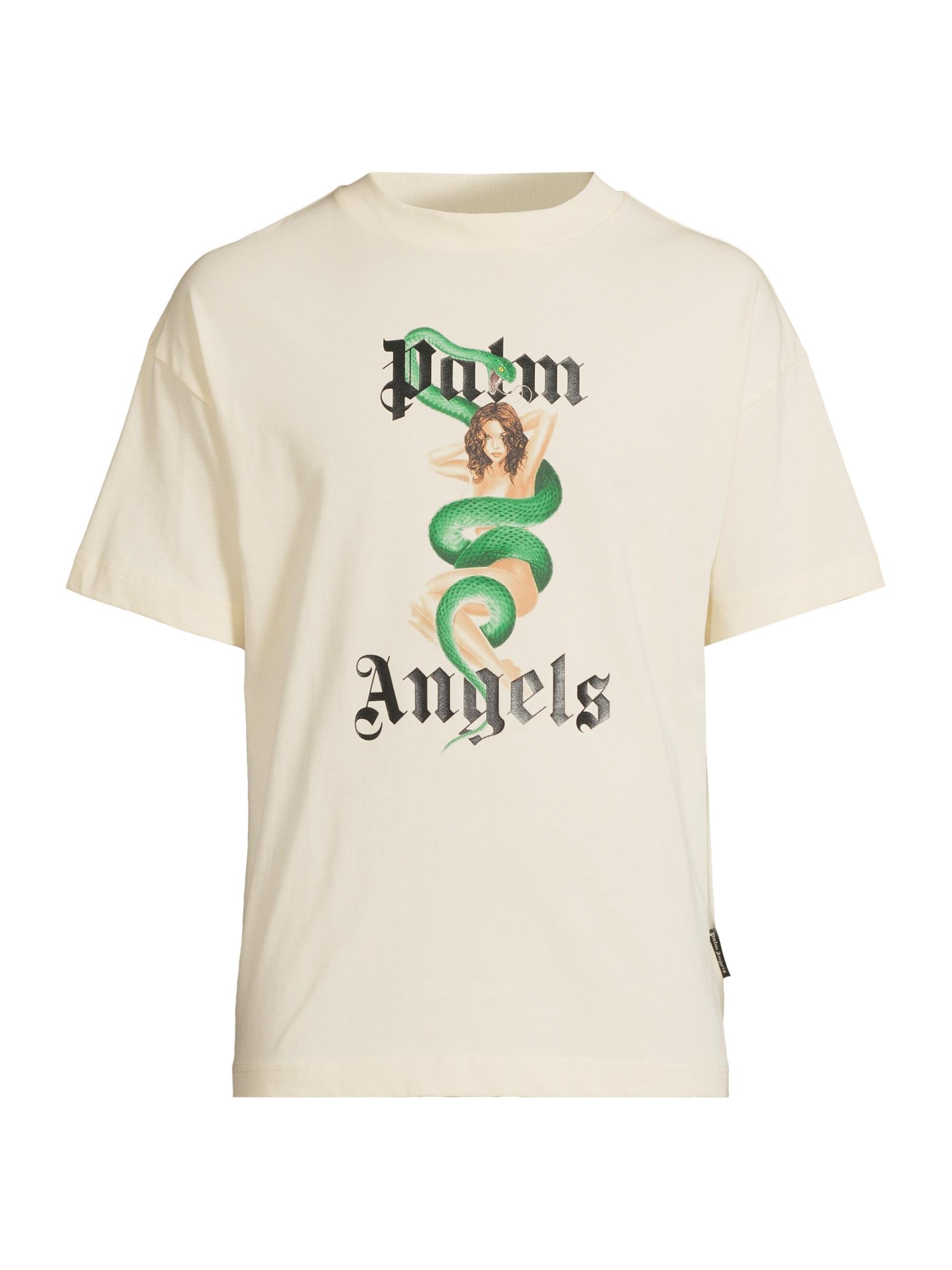 【関税込み】Palm Angels ベージュ Pin Up スウェットシャツ Shop Palm Angels - Ivy Pin-Up Crewneck T-Shirt | Saks Fifth