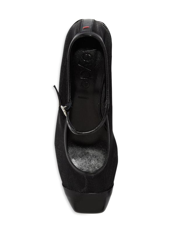 #4: حذاء ماري جين بمقدمة مربعة من ألين ميش - أسود