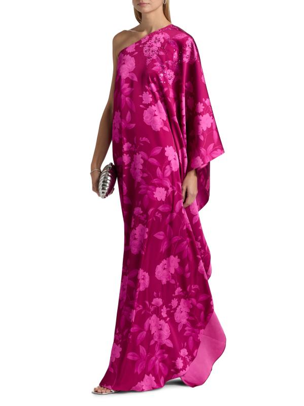 #7: فستان بكتف واحد مزين بشعار ديمي - الورود الرودوليت