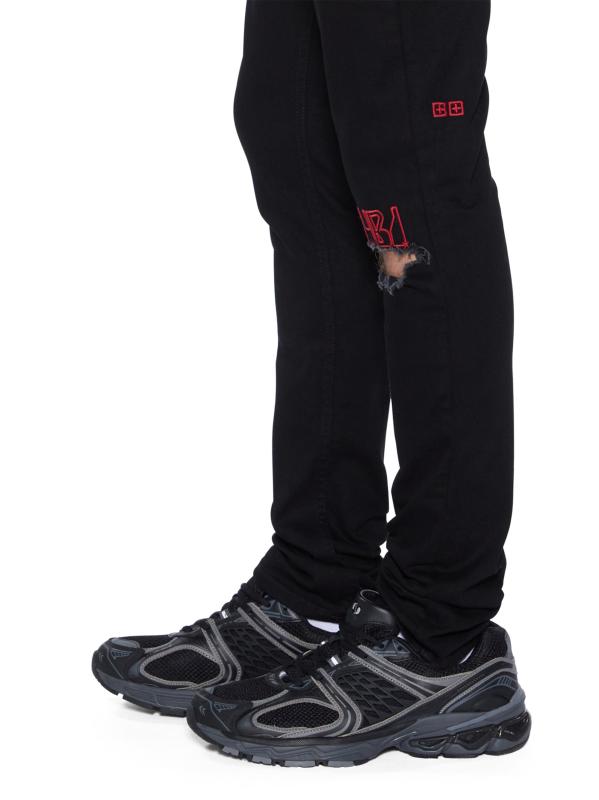 Shop Ksubi - Van Winkle Laid Black Sting Skinny Jeans | Saks