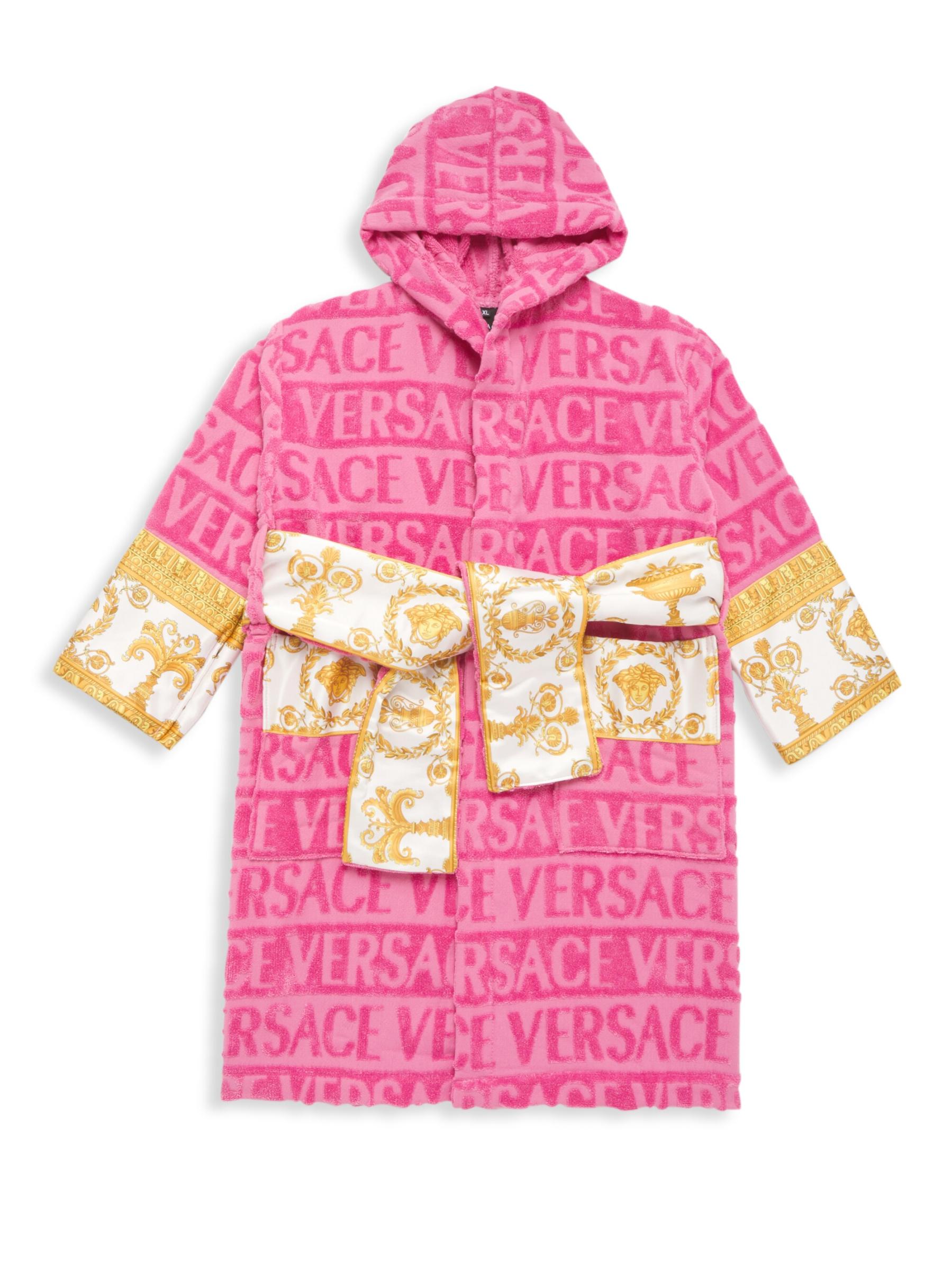 【23AW NEW】VERSACE / コットン フード付きバスローブ / Unisex 23AW NEW】VERSACE_men / ロゴ バロック コットン バスローブ