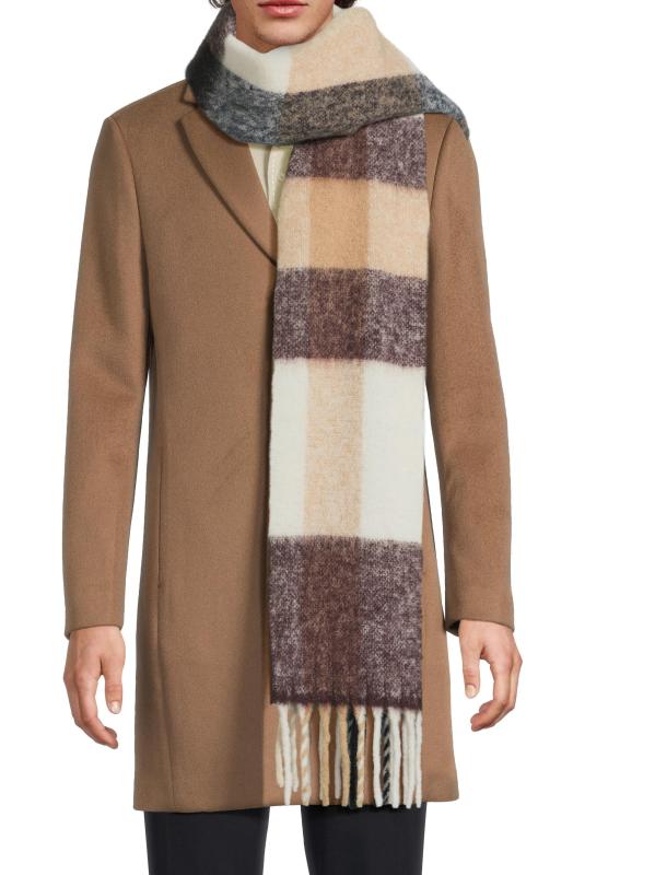 #2: وشاح منقوش من مزيج الألبكة - دقيق الشوفان الأزرق العنابي