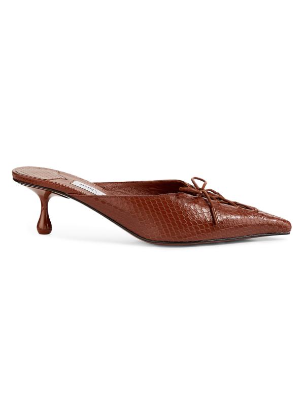 Shop Jimmy Choo - Scarlett 50MM Snakekin-Embossed Leather