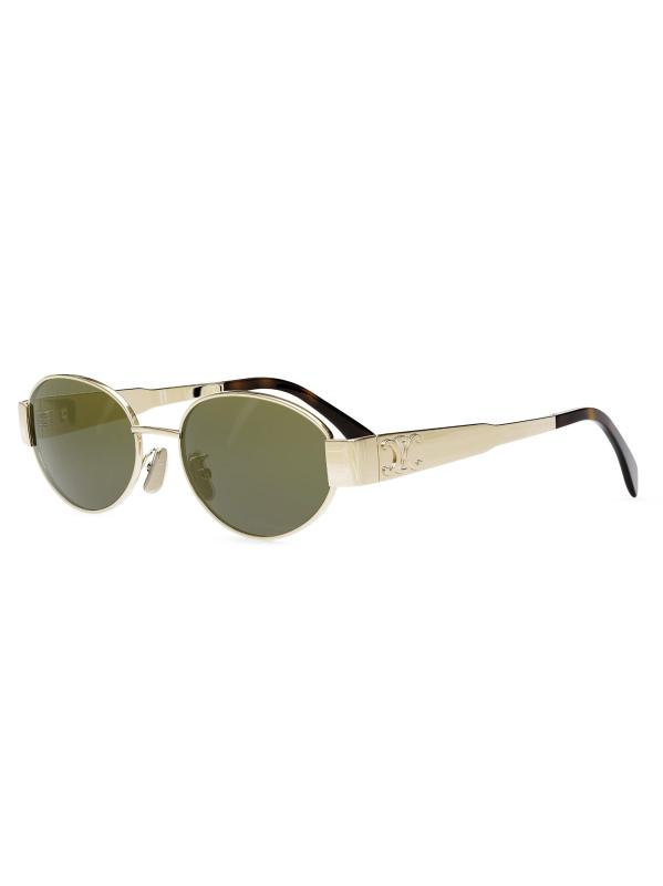 #1: Triomphe 54MM Oval Sunglasses - GOLD GREEN