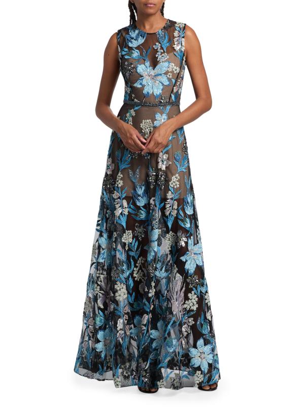 #2: فستان أرييل سيكوين مزين بالأزهار - بلو مالتي