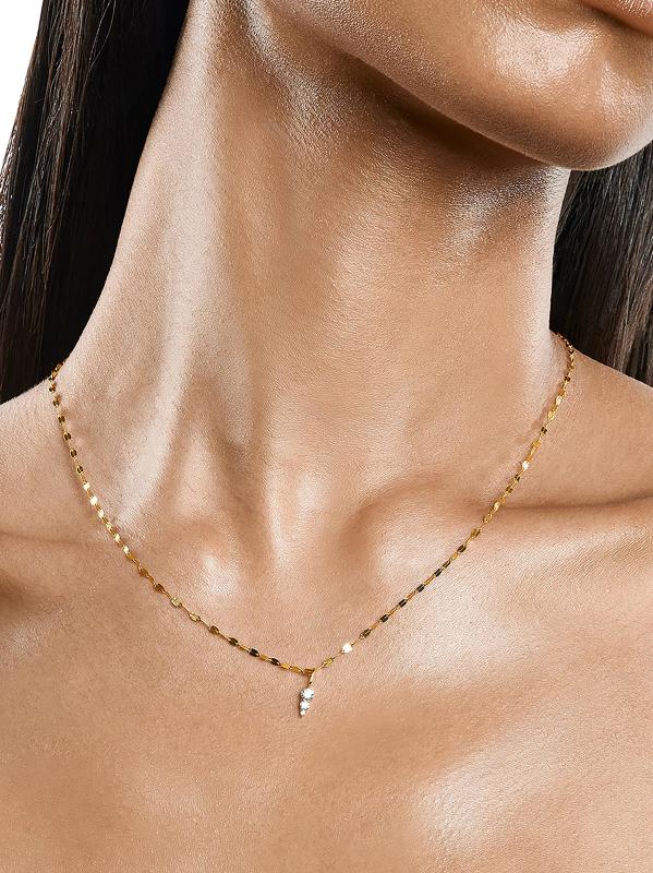 #2: قلادة قلادة من الذهب الأصفر عيار 14 قيراطًا و 0.18 TCW من الماس - أصفر + ذهبي