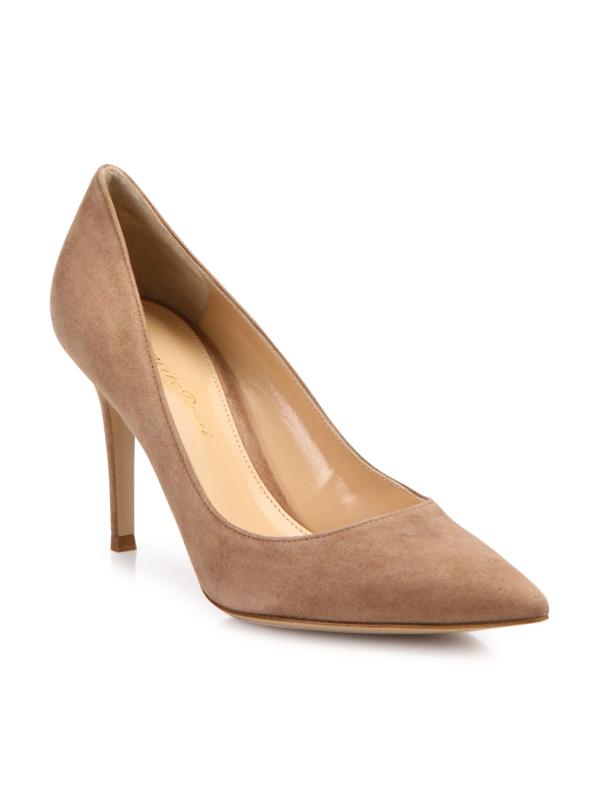 Gianvito Rossi マスタードイエロー　スエードパンプス Gianvito Rossi マスタードイエロースエードパンプス